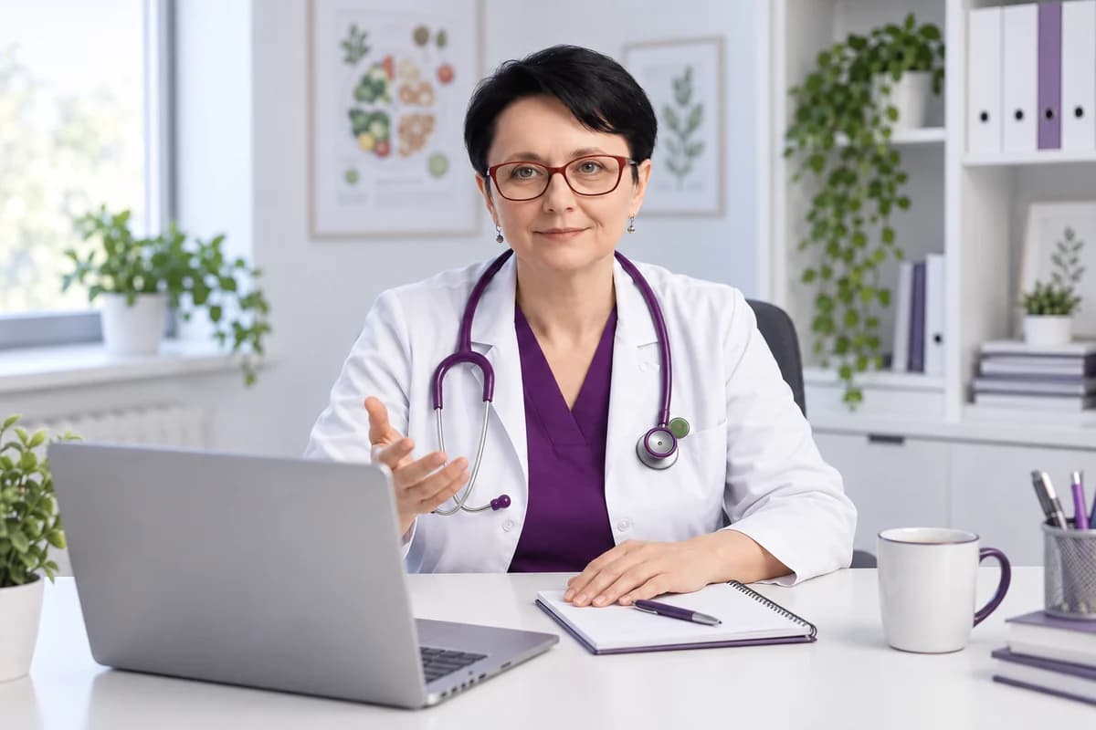 Consultație virtuală cu Dr. Petrache Dr. Petrache în consultație virtuală cu un pacient