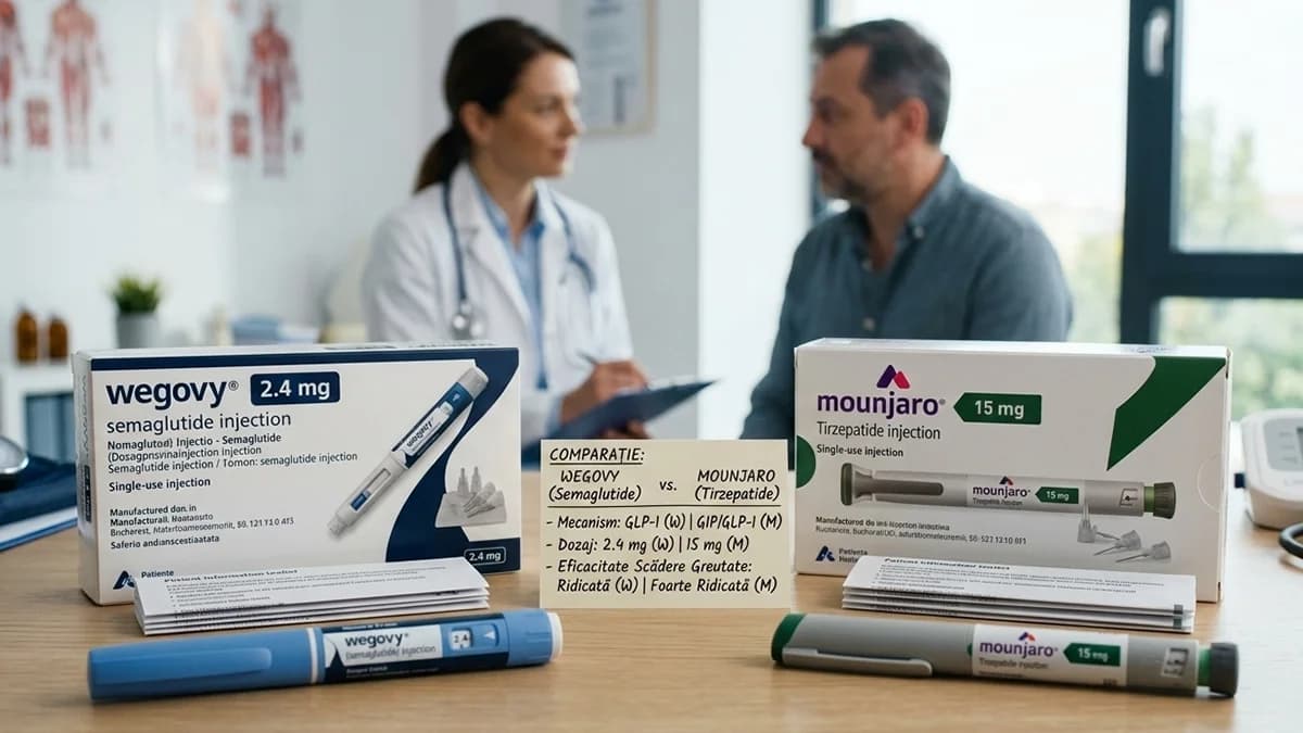 Comparație vizuală între tratamentele Wegovy și Mounjaro pentru slăbire Comparație vizuală între tratamentele Wegovy și Mounjaro pentru slăbire